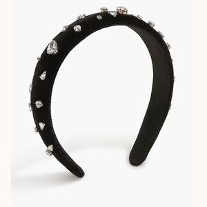 J. Crew Velvet crystal puff headband NWT